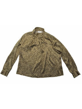 Forte Forte Silk Patterned Shirt Blouse Brown Size 1 | S